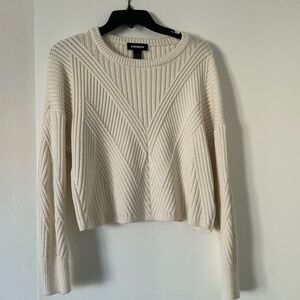 Express Cable Knit Cropped Sweater
